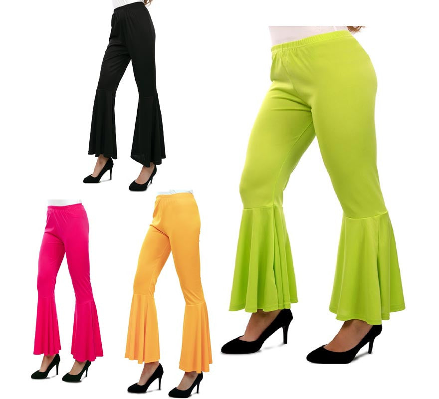 Pantalones Campana neón talla ML en varios colores para mujer