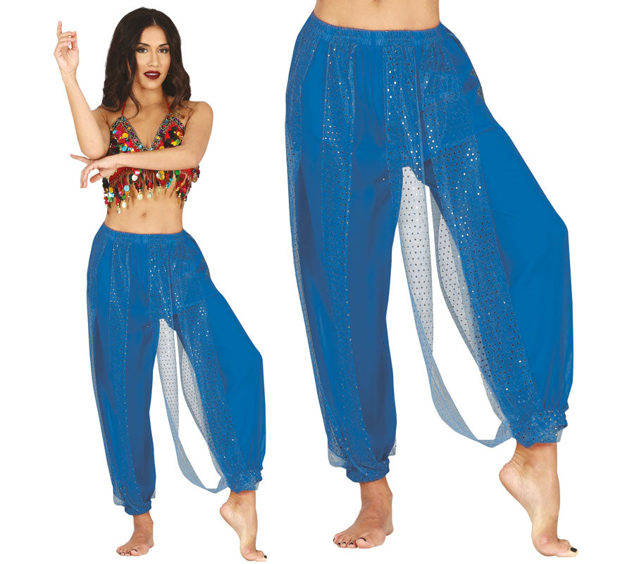 Translation missing: de.Pantalones Danza del Vientre azul para mujer