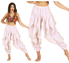 Weiße Bauchtanzhose für Damen