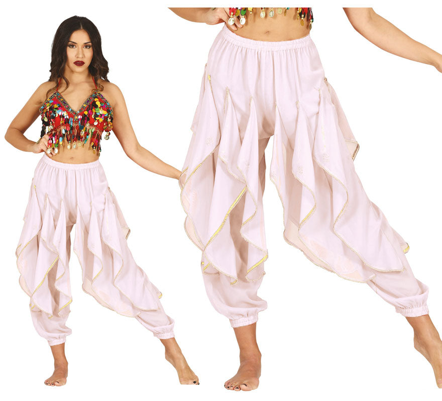 Translation missing: de.Pantalones Danza del Vientre blanco para mujer