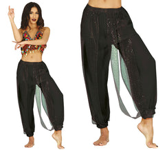 Schwarze Bauchtanzhose für Damen