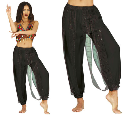 Pantalones Danza del Vientre negro para mujer