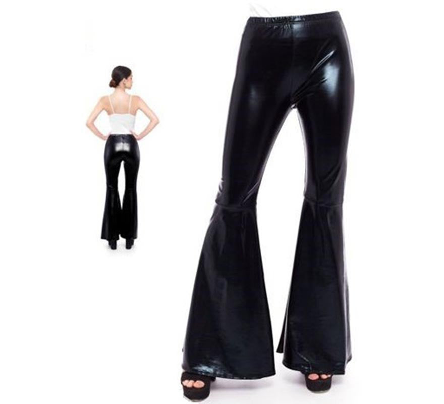 Translation missing: es.Pantalones de Campana Metalizado color Negro para mujer