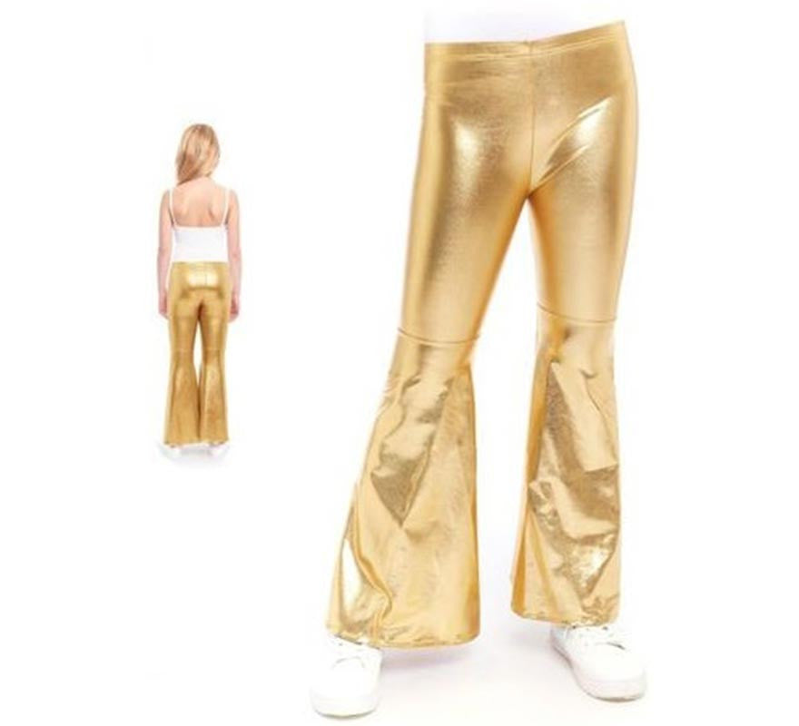 Translation missing: de.Pantalones de Campana Metalizado color Oro para niños