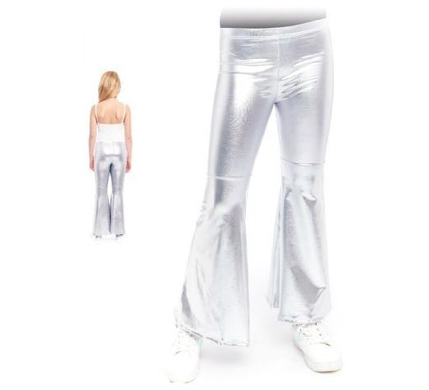 Translation missing: de.Pantalones de Campana Metalizado color Plata para niños