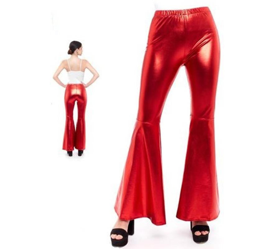 Translation missing: es.Pantalones de Campana Metalizado color Rojo para mujer