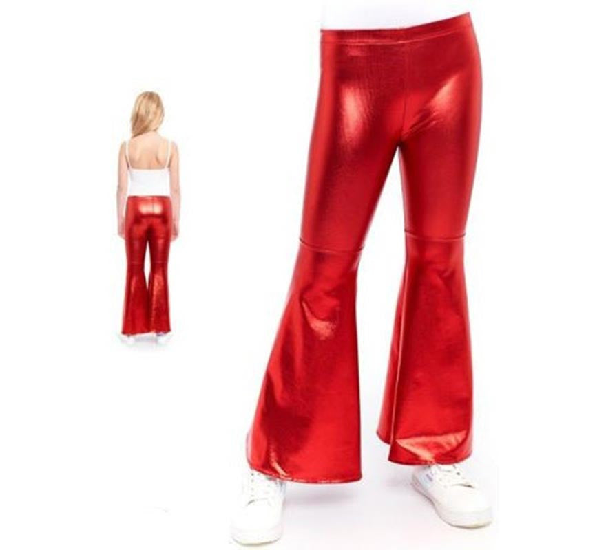 Translation missing: de.Pantalones de Campana Metalizado color Rojo para niños