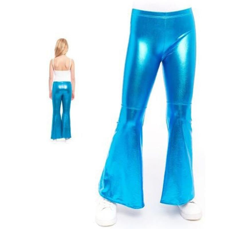 Translation missing: de.Pantalones de Campana Metalizado color Turquesa para niños