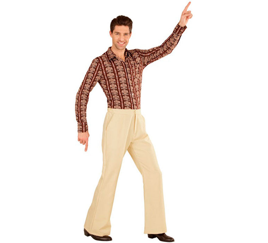 Translation missing: de.Pantalones Disco Años 70 beige para hombre