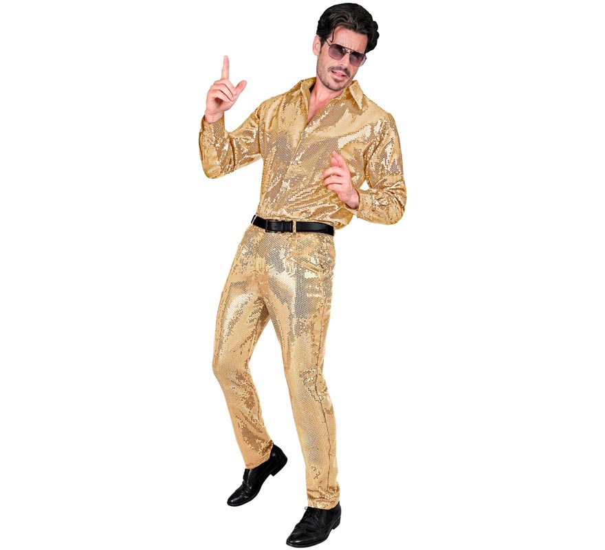 Translation missing: de.Pantalones dorado con lentejuelas para hombre