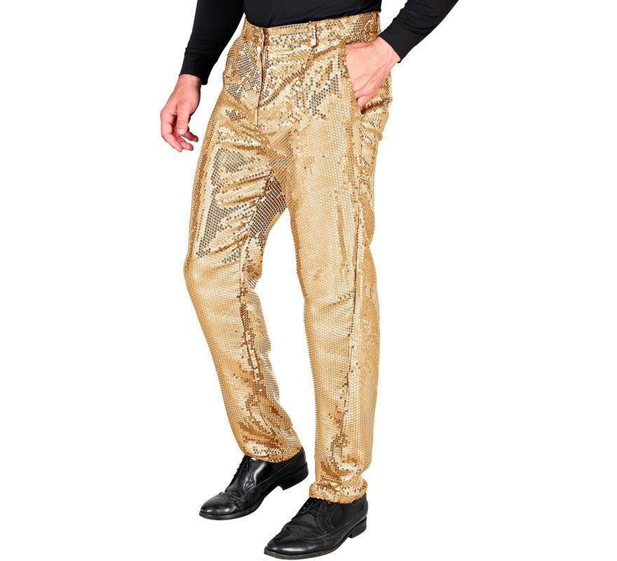 Translation missing: de.Pantalones dorado con lentejuelas para hombre