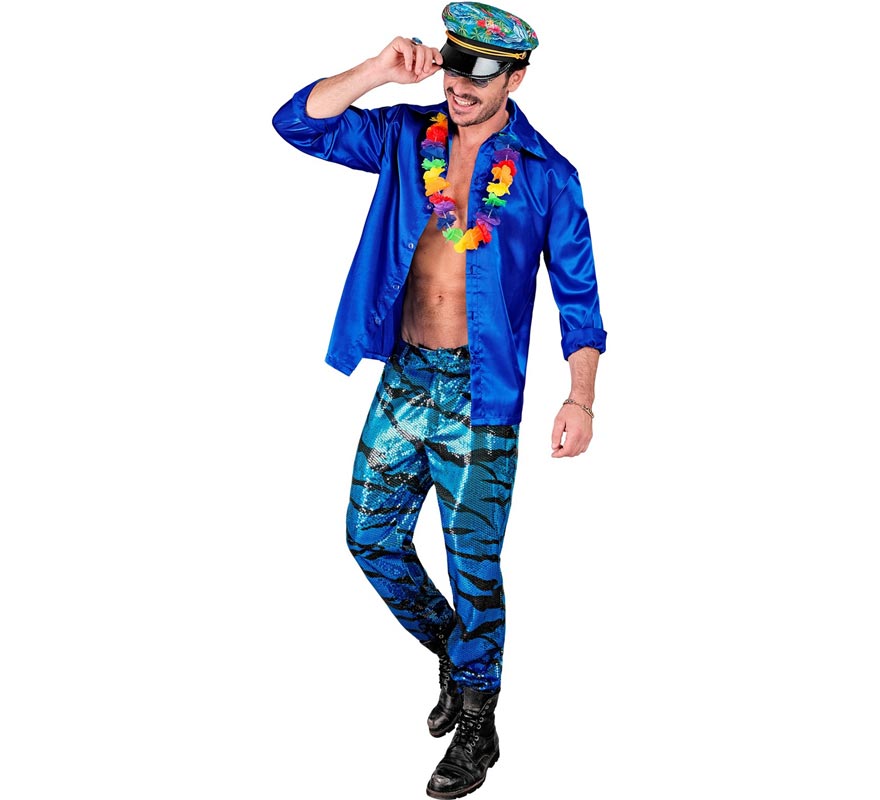 Translation missing: de.Pantalones Fiesta animal print azul para hombre