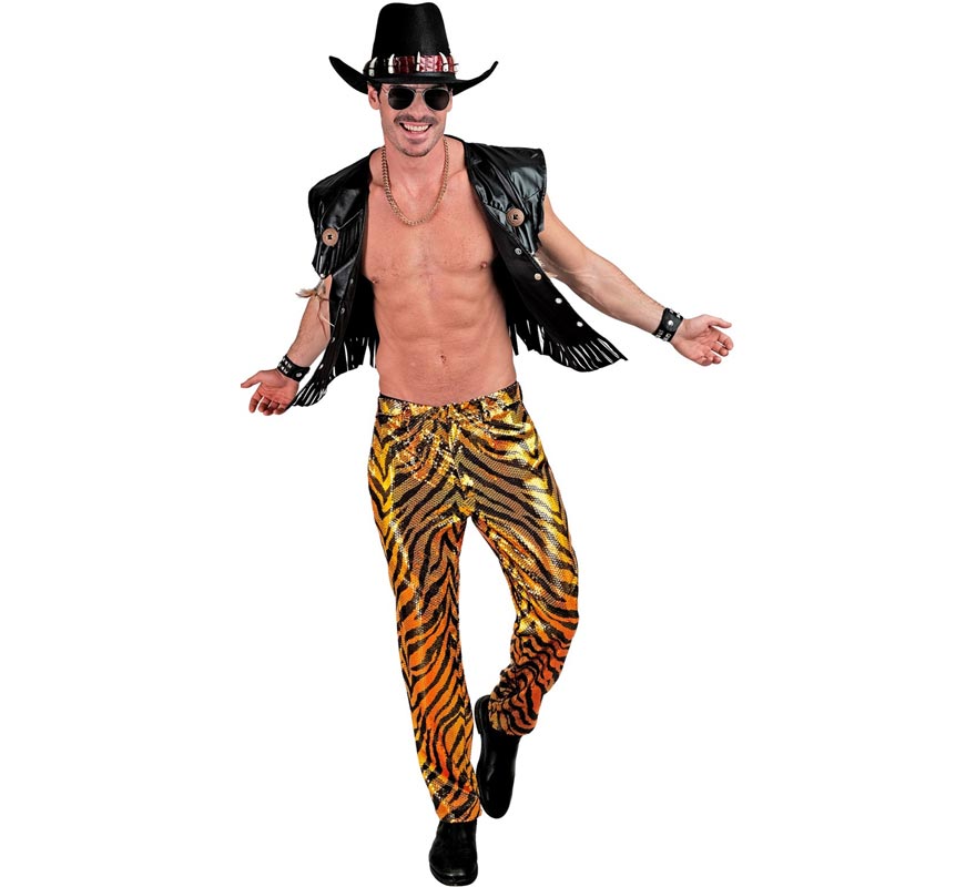Pantalones Fiesta animal print dorado para hombre