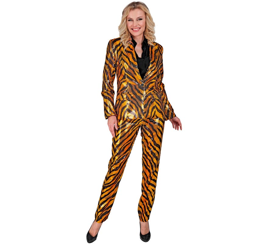 Translation missing: de.Pantalones Fiesta animal print dorado para mujer