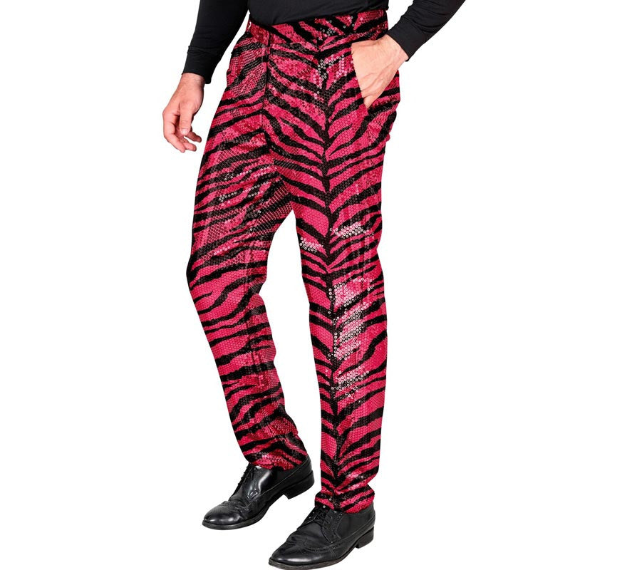 Translation missing: de.Pantalones Fiesta animal print fucsia para hombre