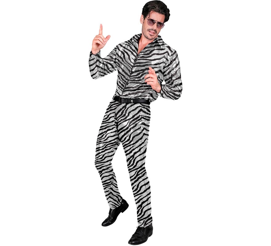 Pantalones Fiesta animal print plateado para hombre