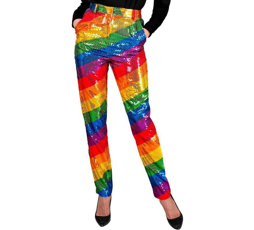 Translation missing: de.Pantalones Fiesta franjas multicolor para mujer