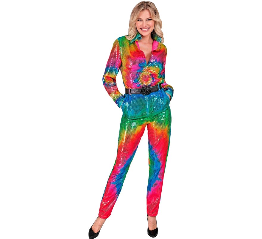 Pantalones multicolor neón para mujer