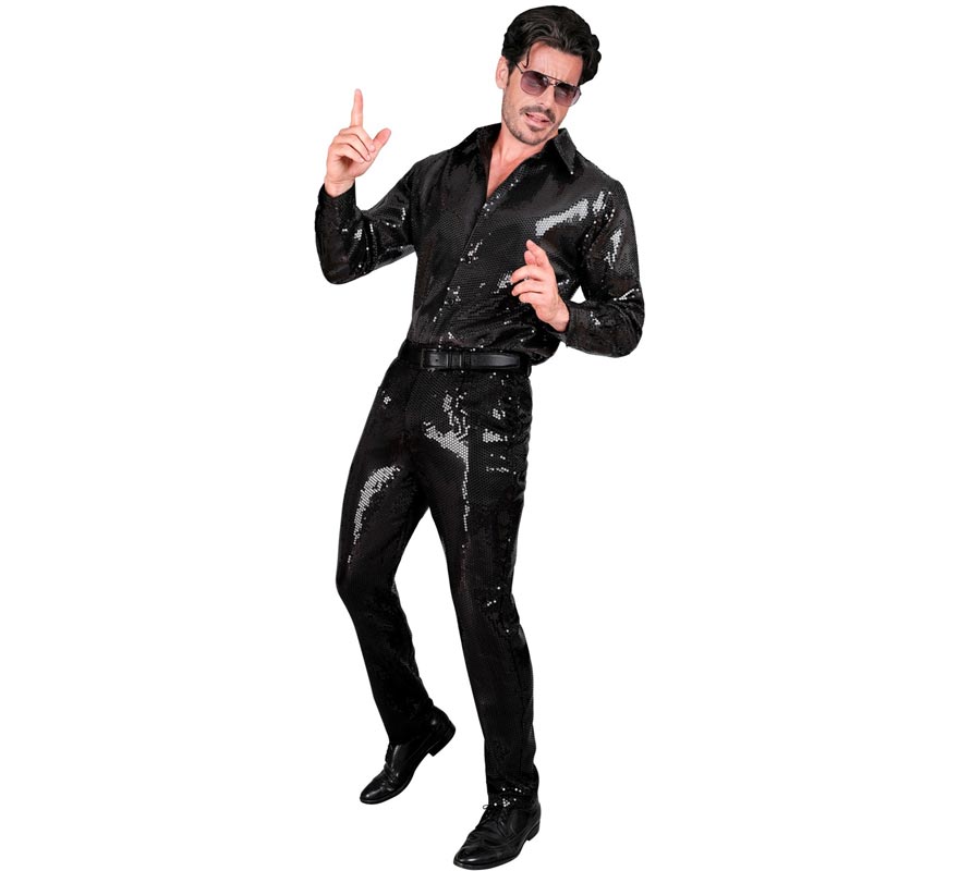 Translation missing: de.Pantalones negro con lentejuelas para hombre