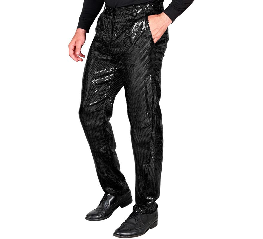 Translation missing: de.Pantalones negro con lentejuelas para hombre