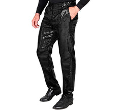 Schwarze Hose mit Pailletten für Herren