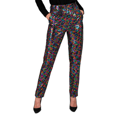 Pantalones Party Fashion lentejuelas multicolor para mujer