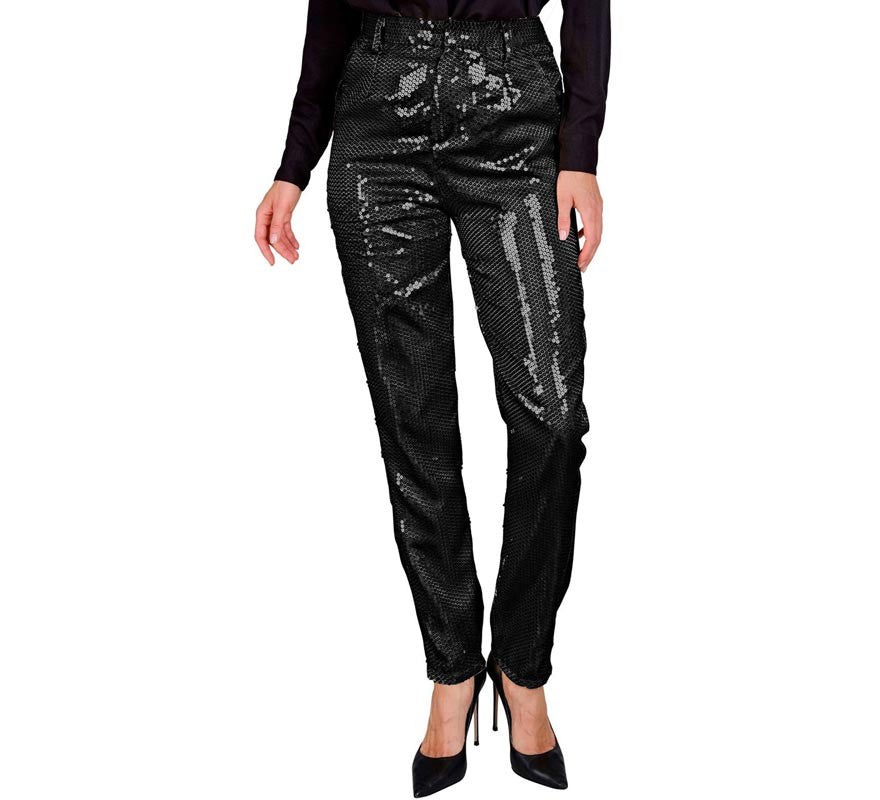 Translation missing: de.Pantalones Party Fashion lentejuelas negro para mujer