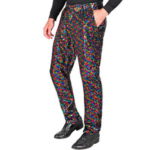 Mehrfarbig gepunktete Hose für Herren
