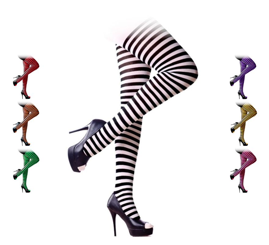 Translation missing: de.Panty a Rayas Negro Adulto en varios colores