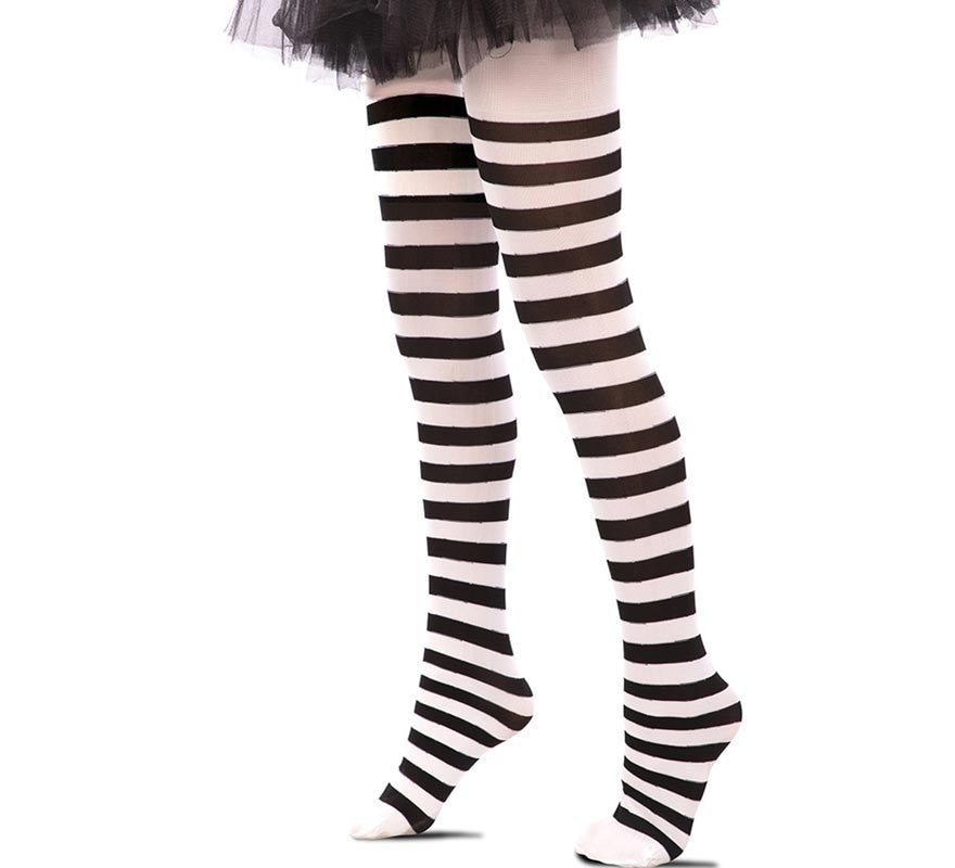 Translation missing: de.Pantys a rayas blanco y negro infantil
