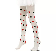 Weiße Poker-Strumpfhose für Kinder