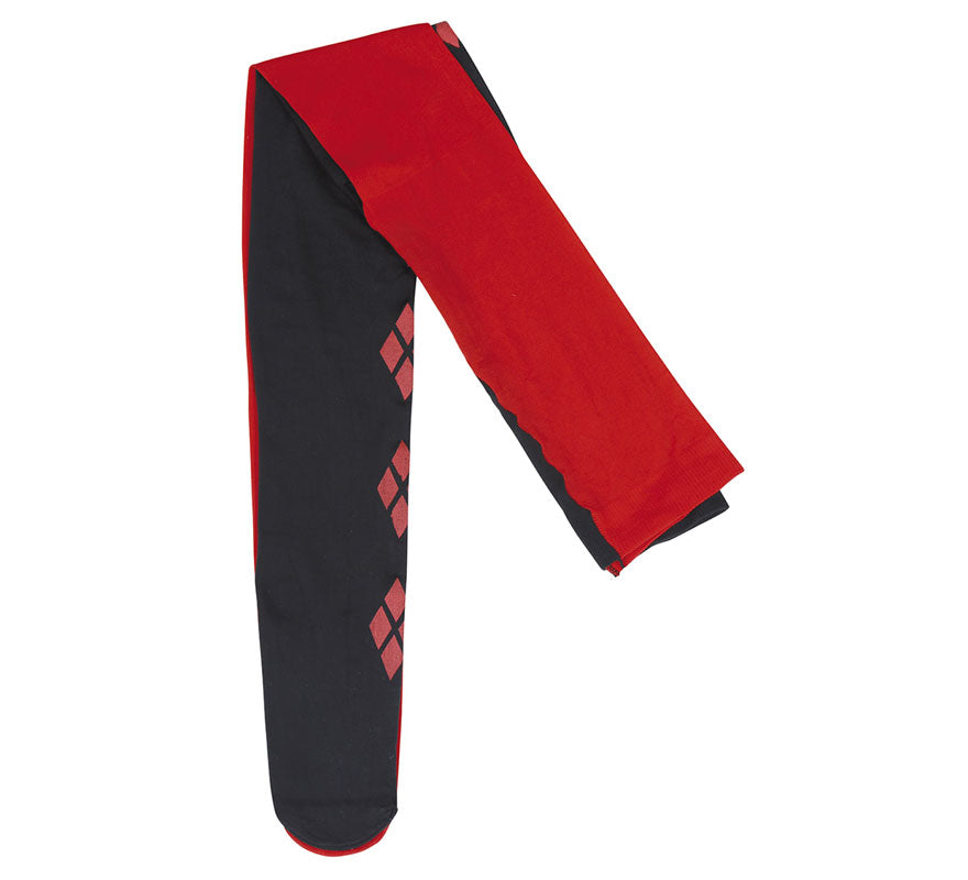 Pantys de Arlequina Roja y Negra Adulto