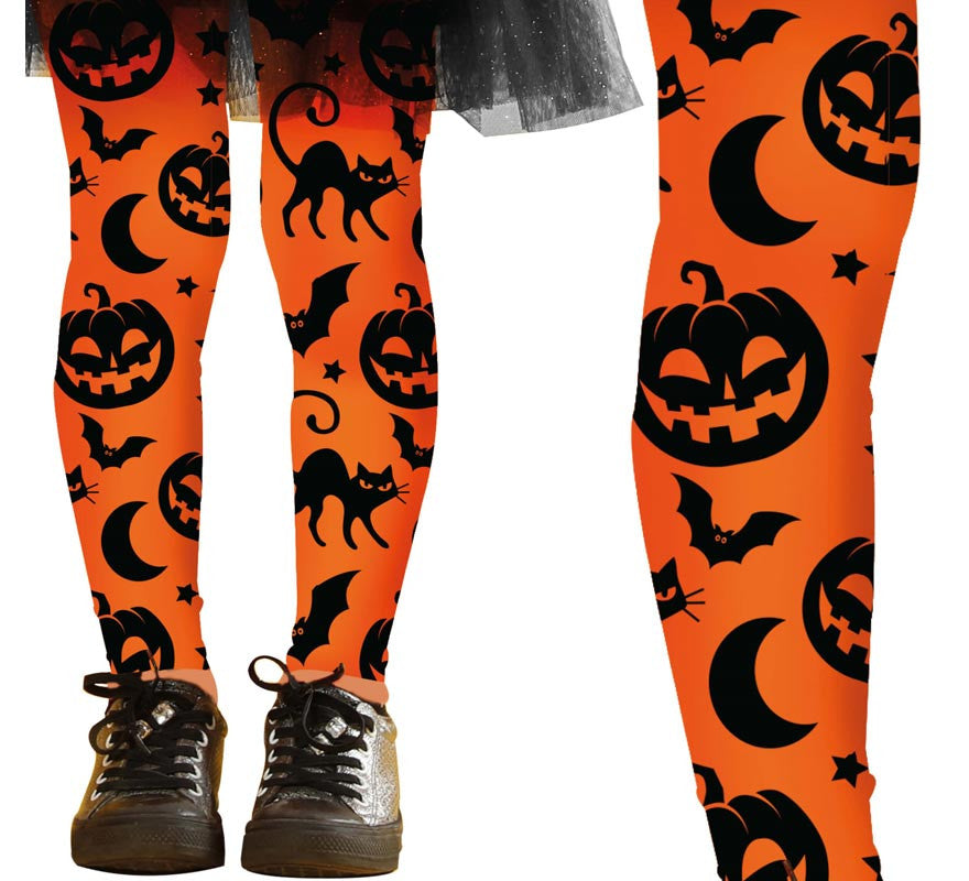 Translation missing: de.Pantys de Halloween naranjas Infantiles