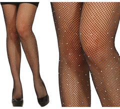 Kleine Netzstrumpfhose mit Strasssteinen in verschiedenen Farben für Erwachsene