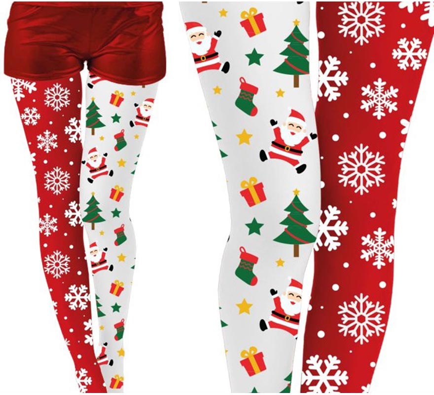 Translation missing: de.Pantys Navideñas doble estampado copos y árbol adulto