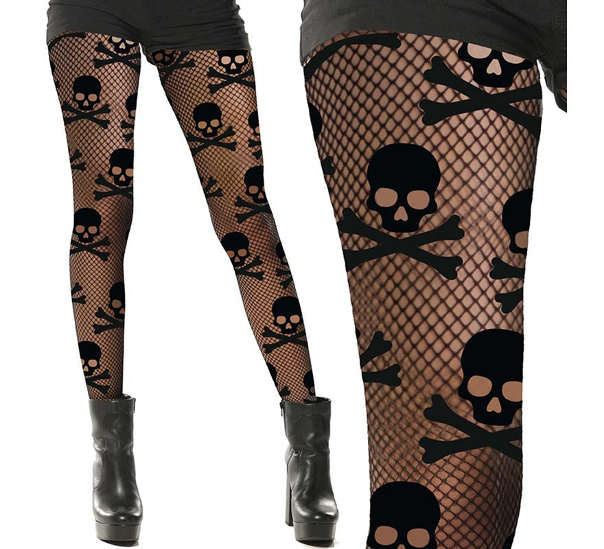 Pantys Rejilla de Calavera para mujer