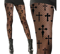 Damen-Strumpfhose mit Kreuzgittermuster