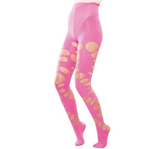 Rosa Strumpfhose mit Löchern
