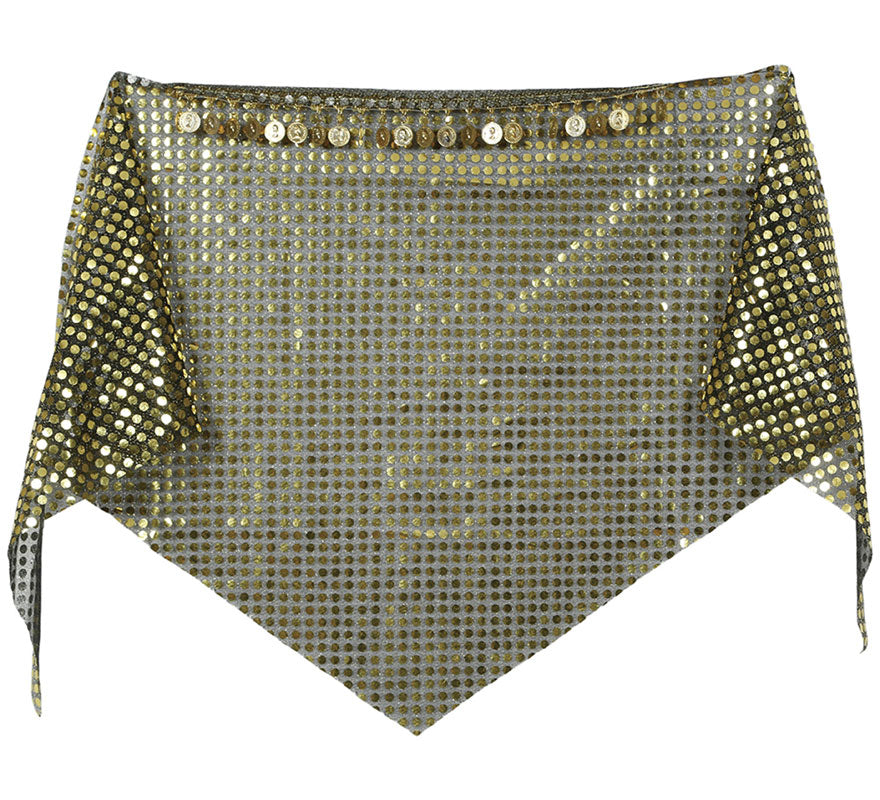 Pañuelo de Pitonisa dorado con monedas adulto