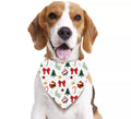 Pañuelo Guirnaldas estampado blanco para perro de 69x35 cm