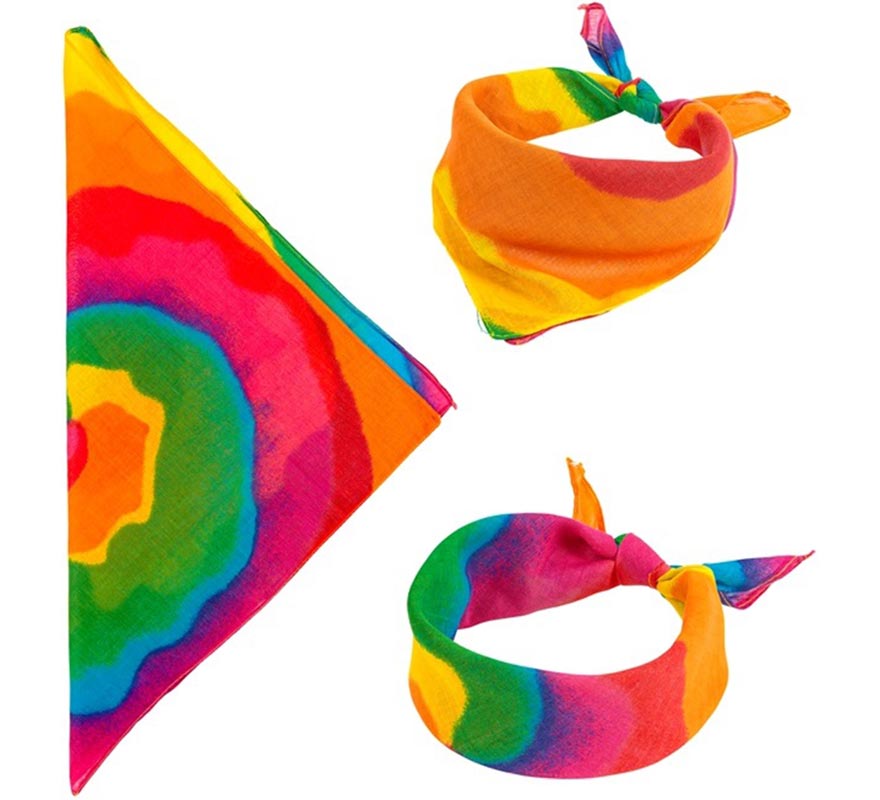 Translation missing: de.Pañuelo Hippie Tie-Dye multicolor de 55x55 cm