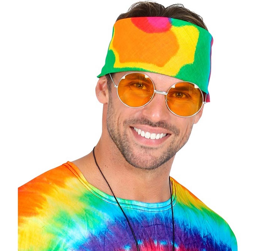 Pañuelo Hippie Tie-Dye multicolor de 55x55 cm