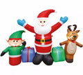 Papá Noel, Reno y Elfo Hinchables con LED de 140 cm
