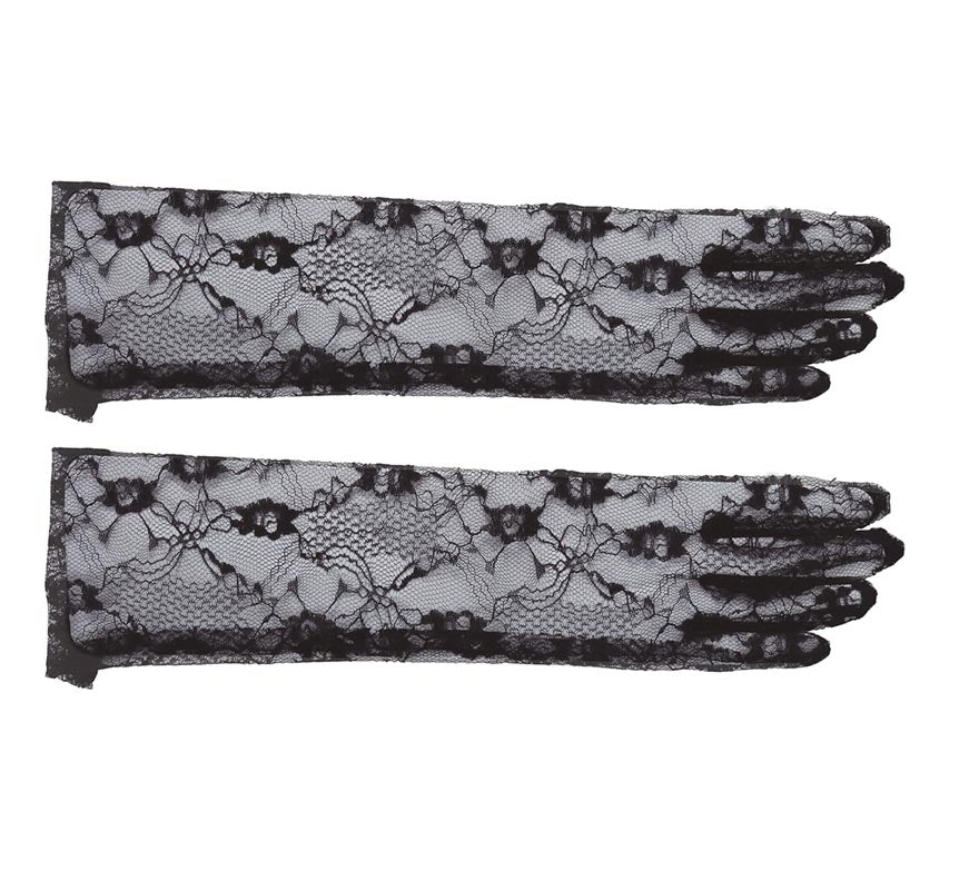 Translation missing: de.Par de guantes calados negros 36 cm