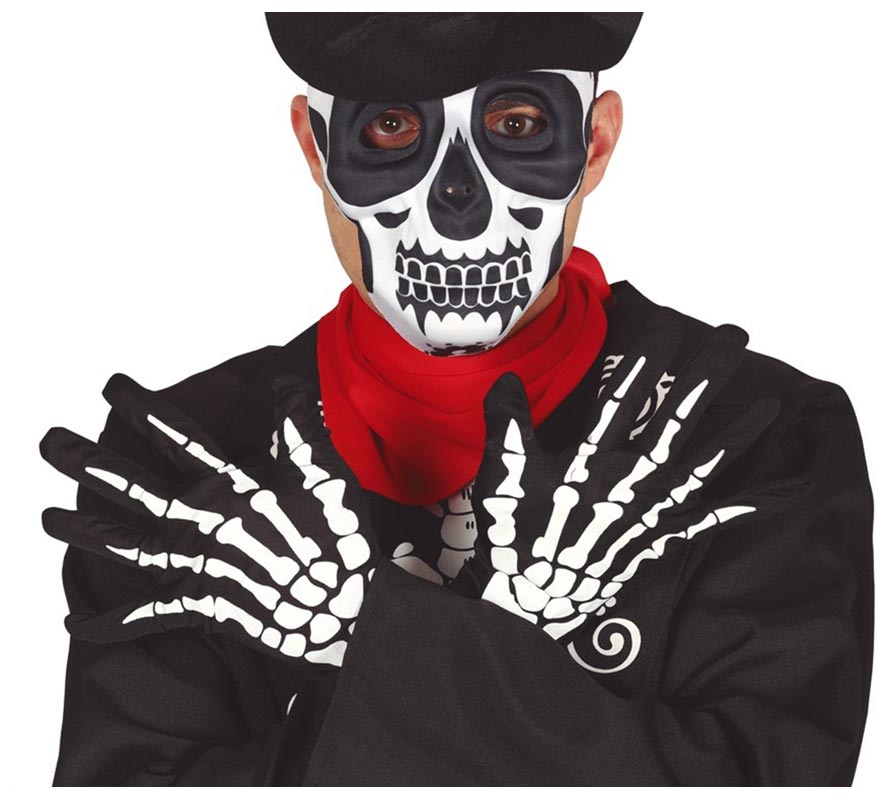 Translation missing: de.Par de guantes Esqueleto para Halloween