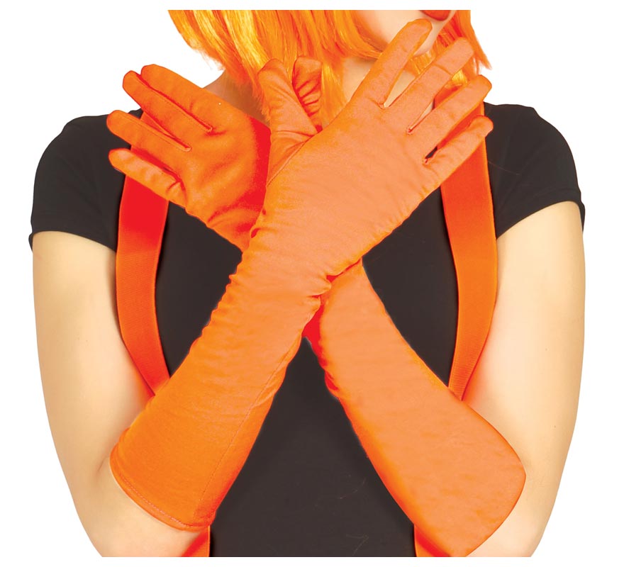 Translation missing: de.Par de Guantes naranja neón de 45 cm