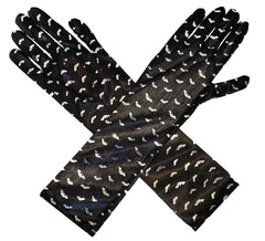 Paar schwarze Handschuhe mit erwachsenen Fledermäusen
