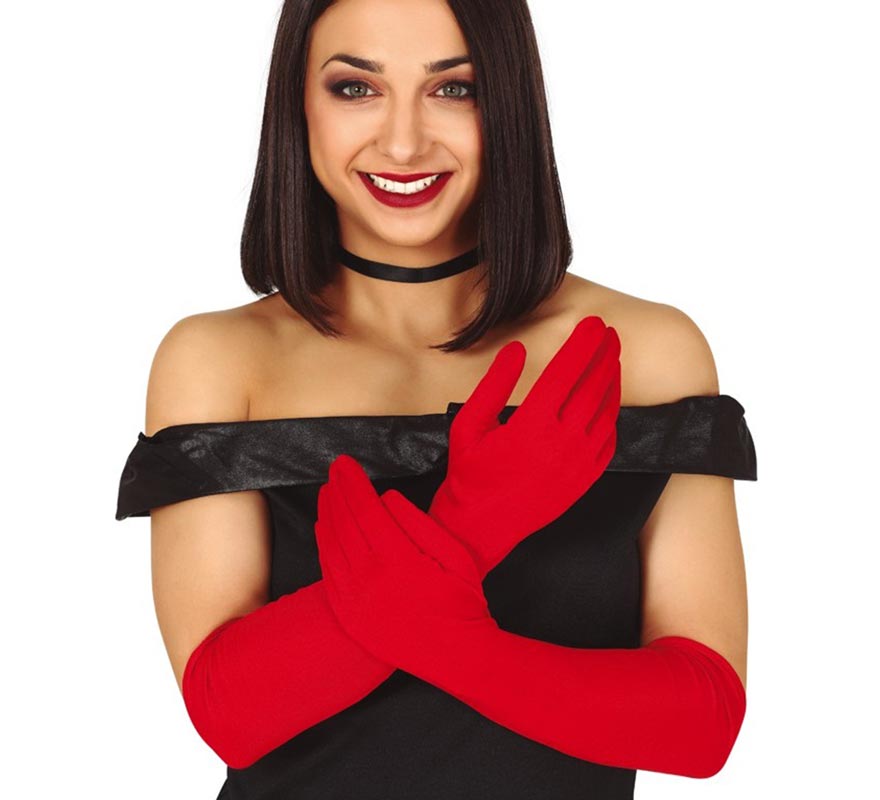 Translation missing: de.Par de guantes rojos largos 45 cm
