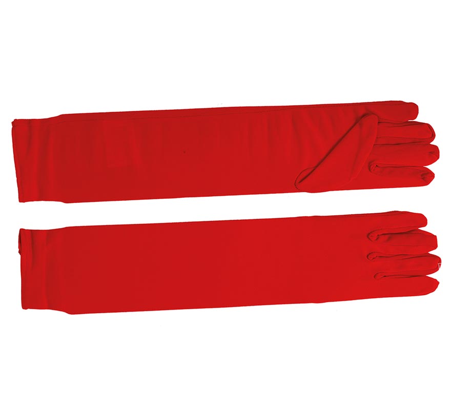 Par de guantes rojos largos 45 cm