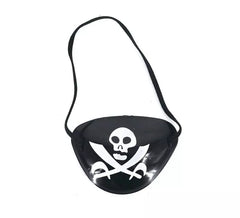 Schwarzer Piratenaufnäher mit dunklem Totenkopf